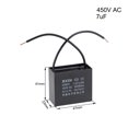thumbnail image 2 of Uxcell 47x23x41mm 7uF 450V AC 2 Cable CBB61 Ceiling Fan Run Capacitor 2 Pack, 2 of 5
