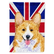 Corgi with English Union Jack British Flag House Flag