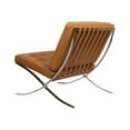 thumbnail image 4 of Pavilion Chair Premium Leather Solid One Piece Stainless Steel Frame Light Brown, 4 of 4