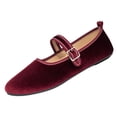 thumbnail image 2 of Ytobaz Mary Jane Shoes for women Buckle Strap Velvet Flats Round Toe Dress Shoes Office Work Wedding Travel Walking Daily Casual Footwear, 2 of 9