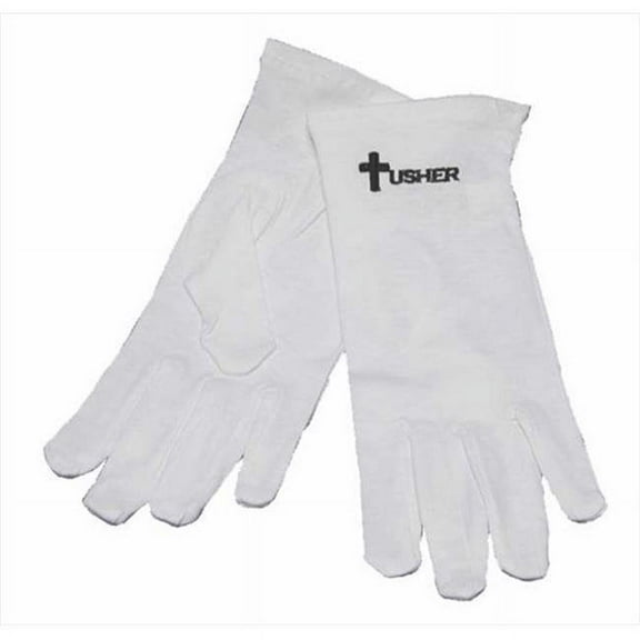 Swanson Christian Supply 150427 Gloves - Usher With Cross White Cotton Extra Large