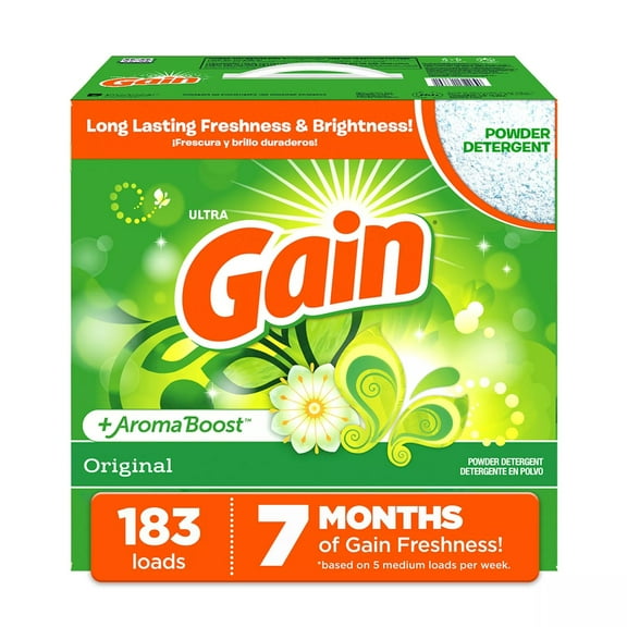 Gain Ultra Powder Laundry Detergent, Original, 183 Loads, 169 Ounces