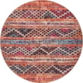thumbnail image 1 of Unique Loom Tapis à Chevrons Rayé Revival 3' 6 x 3' 6 Rond Rouge/noir, 1 of 1