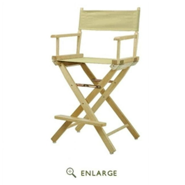 Casual Home Chaise de Réalisateur 24 Pouces Cadre Naturel avec Toile Beige, Hauteur de Comptoir