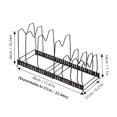 thumbnail image 2 of iKayaa Expandable Pot and Pan Rack Pot Organizer Stainless Steel Rack for Kitchen Cabinet Organization and Storage Black / Silver, 2 of 8