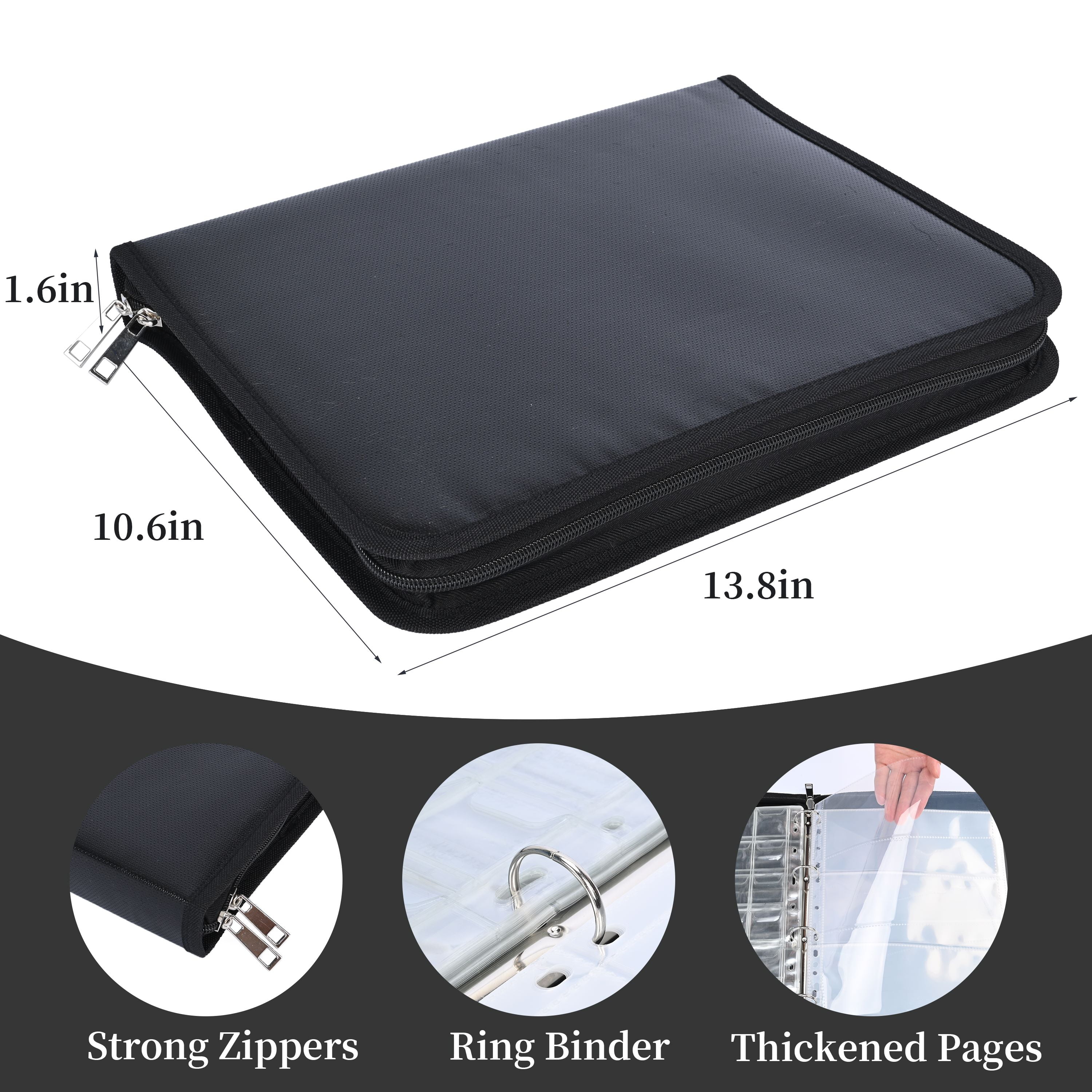 Gomok Coin Collection Book Holders, 300 Pockets Fireproof Coins Collection Album & 36 Sleeves Paper Money Display Storage Case