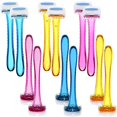 thumbnail image 1 of 12 Pcs Disposable Bikini Razors for Women Bikini Line Trimmer Shaver Small T Type Razor Durable Travel Accessories Pubic Hair Removal Beauty for Body Cosmetic Tool(Light Pink, Yellow, Blue), 1 of 7