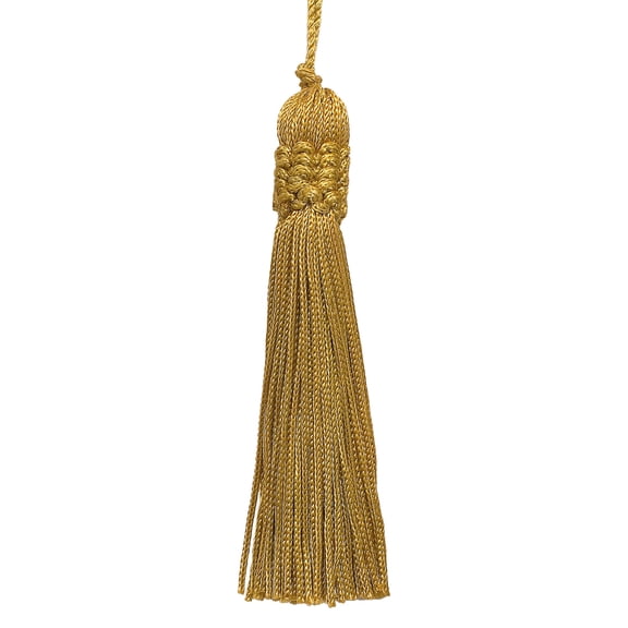 4" (10cm) Small Crown Tassel | Craft Tassel (Style# CT04), Antique Gold #C4 (Dark Yellow Gold) Set of 10
