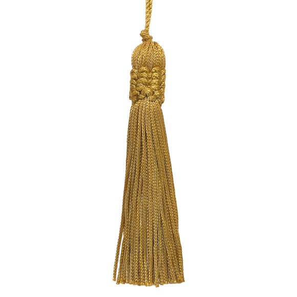 4" (10cm) Small Crown Tassel | Craft Tassel (Style# CT04), Antique Gold #C4 (Dark Yellow Gold) Set of 10