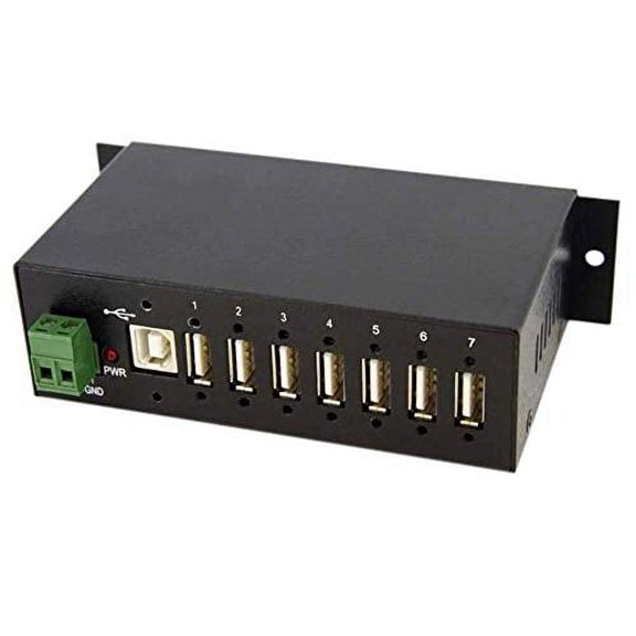 StarTech.com 7-Port Industrial USB 2.0 Hub with ESD & 350W Surge Protection - Mountable - Multiport Hub (ST7200USBM)