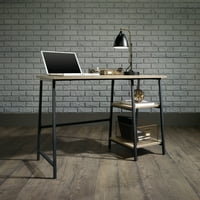 Curiod Pedestal Open Shelf Writing Desk (Charter Oak or Smoked Oak)