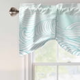thumbnail image 4 of Coastal Ocean Tie Up Valance Curtains for Windows, Kitchen Curtains Window Treatments, Modern Minimalist Sea Waves Striped Art Short Window Shades Valances for Bedroom Bathroom Cafe 42"x18", 4 of 8