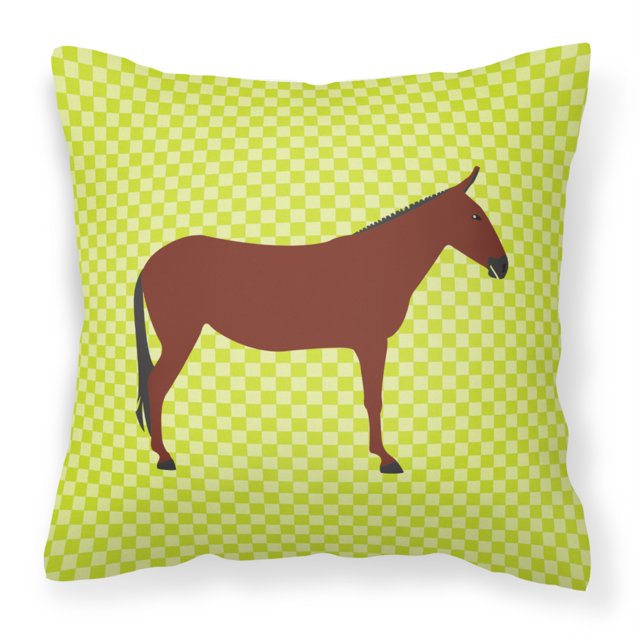 "Treasures BB7676PW1818 Hinny Donkey Green Outdoor Canvas Fabric Decorative Pillow, Multicolor" Caroline's Treasures BB7676PW1818