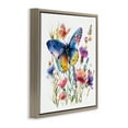thumbnail image 4 of Stupell Industries Blue Toned Butterfly Garden Insects Painting Brown Floater Framed Canvas Art Print Wall Art, 18 x 18, 4 of 10