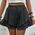 thumbnail image 2 of cfhntfmh Women Flowy Shorts Ruffle Shorts Skirts Boho Summer Tennis Casual Mini Skirts Baggy Wide Leg Shorts, 2 of 7