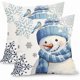 thumbnail image 1 of HAYAN Winter Snowman Snowflake Pillow Covers 22x22 Inch Blue Christmas Throw Pillow Covers Set of 2 Xmas Winter Holiday Pillowcases Cotton Linen Cushion Covers for Couch Home Decor, 1 of 1