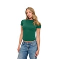 thumbnail image 5 of Natural Uniforms Womens Buttery Soft, Super Stretch Y2K Long Sleeve Baby Tee Crop Top (True Hunter Green, X-Large), 5 of 6