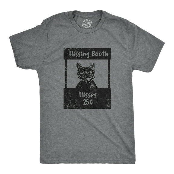 Mens Hissing Booth T Shirt Funny Mean Kitten Hiss Joke Tee for Guys Graphic Tees