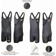 thumbnail image 4 of Exxact Sports Reversible Youth Wrestling Singlet For Boys, Premium Powerlifting Singlet, Kids Wrestling Singlets For Training (Black / Gray, YS), 4 of 7
