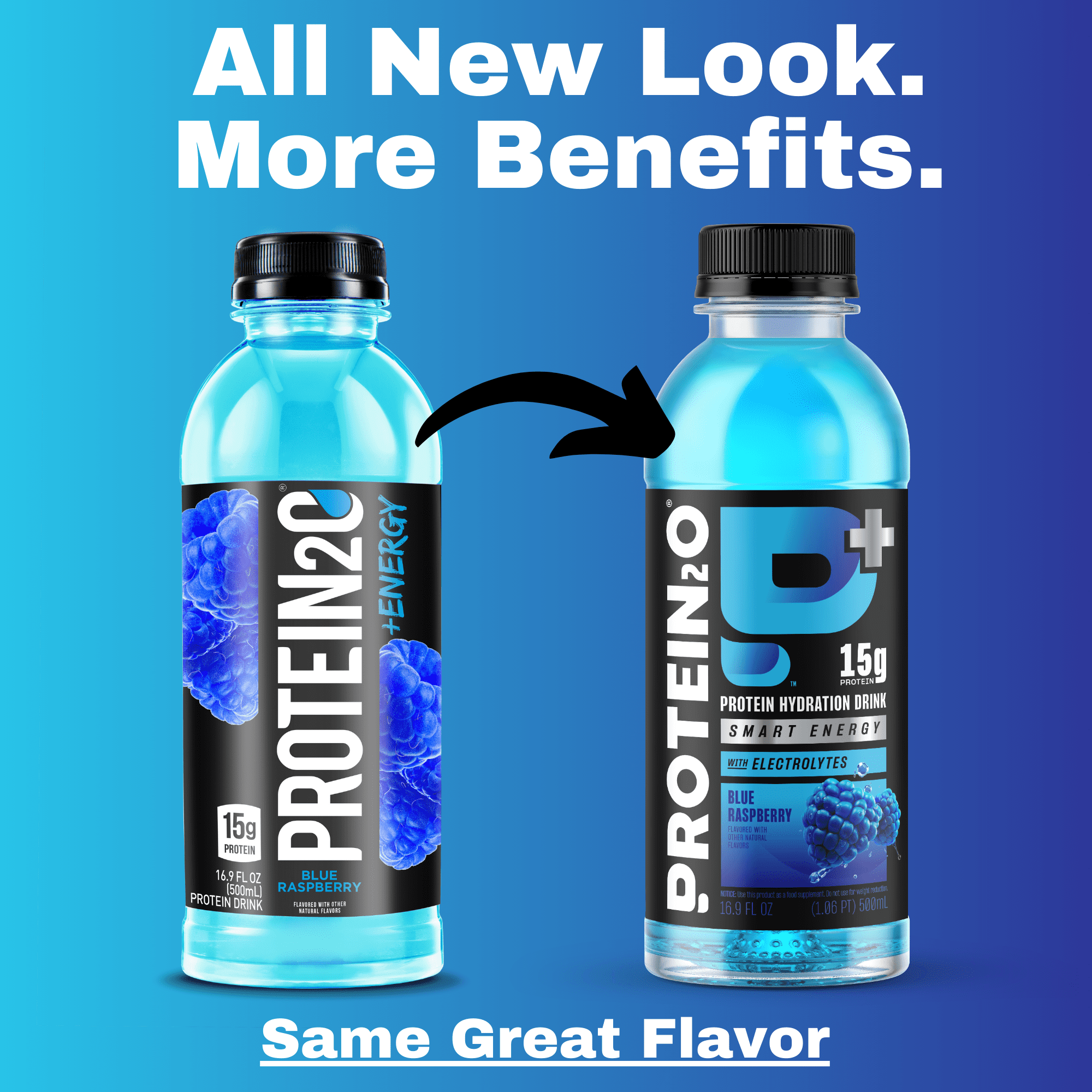 Protein2o + Energy, Protein Infused Water, Blueberry Raspberry, 15g Protein, 12 Ct