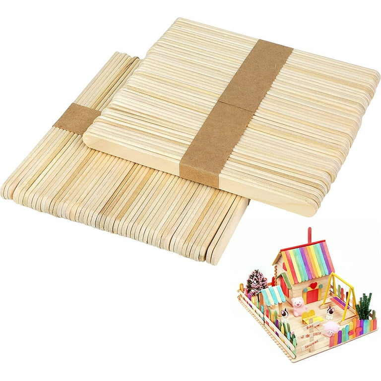Multi Color 4.5 Wooden Craft Popsicle Sticks - Pack of 100 ct 