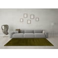 thumbnail image 3 of Ahgly Company Machine Washable Indoor Round Abstract Yellow Contemporary Area Rugs, 8' Round, 3 of 4