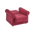 thumbnail image 2 of Ottomanson Convertible Accent Armchair with Hidden Storage, Firm Comfort Seating, Burgundy, 2 of 4