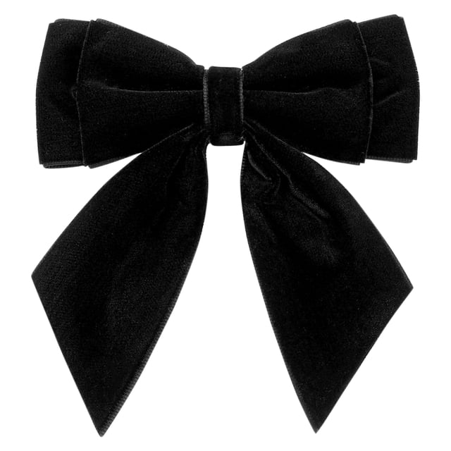 INSPIRE CHIC Corbata de Broche de Terciopelo para Mujeres, Lazo Vintage, Pin Preatado, Talla Única, Negro