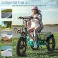 thumbnail image 3 of Lilypelle Electric Trike for Adults,15.5MPH 500W 48V 14.5Ah Lithium Battery, 7-Speed Aluminum Ebike 3 Wheels Bike with Front&Rear Baskets，20x4in Fat Tire E-Trike, 3 of 7