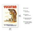 thumbnail image 2 of Yucatan Mexico - Mayan Ruins - Mexicana Airlines CMA World Airways - Vintage Airline Travel Poster c.1960s - Fine Art Matte Paper Print (Unframed) 30x44in, 2 of 4
