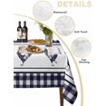 thumbnail image 5 of Farmhouse Purple Plaid Suqare Tablecloth - 60 x 60 Inch, Vintage Country Cock Checkered Waterproof & StainResistant Tablecloth, Washable Oil-proof Table Cover for Dining/Party/Wedding/Camping/Buffet, 5 of 9