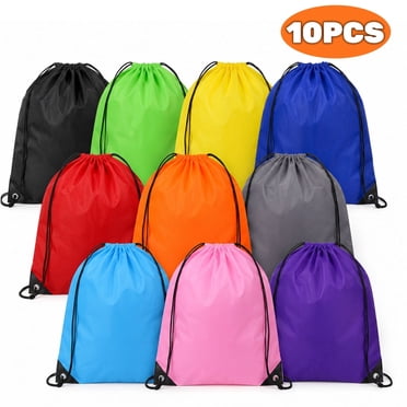 Drawstring Backpack Cinch Bag String Sport Nylon Backbag Swim Bag 10Pcs
