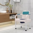 thumbnail image 2 of Bedside Commodes Chair Toilet Chair Commode Toilet W/Armrests Home, 2 of 12