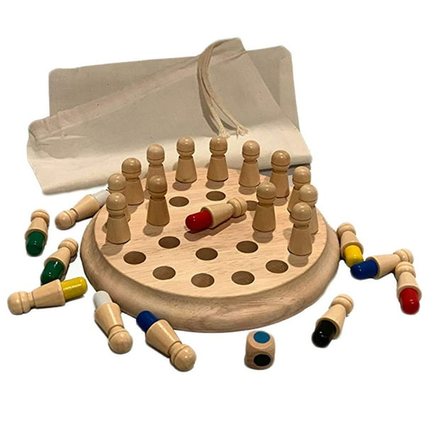 Wooden Memory Match Stick Game Kid Intelligence Iq Brain Teaser Game