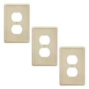 Questech Single Duplex, 3 Pack, Travertine Outlet Cover Tumbled Textured Light Switch Cover