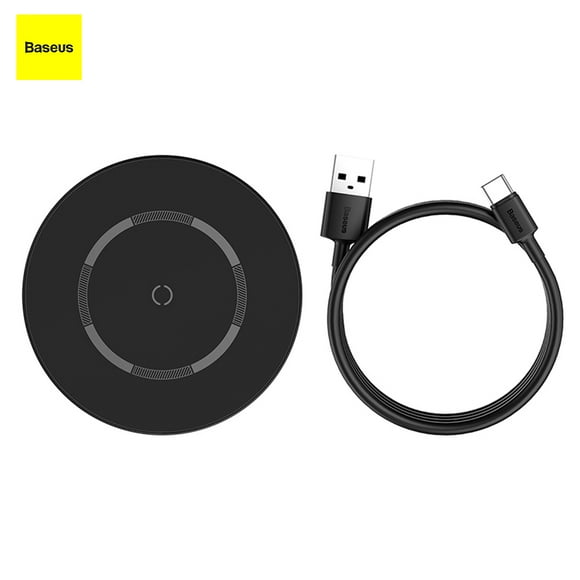Baseus Magnetic Wireless Charger Compatible With iP12 Series 15W Max USB To Type-C QC3.0 PD Qi Portable Fast Charging Pad Compatible With Samsung Slim Wireless Quick Charger