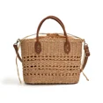 thumbnail image 3 of Bolso de hombro para mujer con cordón de gran capacidad y tejido de paja de alta calidad, muy vendido, bolso de mano versátil para playa de verano 2024, 3 of 5