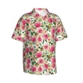 thumbnail image 2 of Balery Rose Flowers Print Men's Hawaiian Shirts Short Sleeve Beach Shirt Relaxed Fit Vacation Button Down Shirts-Medium, 2 of 9