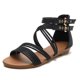 thumbnail image 3 of Sandalias con tiras cruzadas para mujer Sandalias de playa de verano Sandalias de vestir para fiestas y vacaciones, 3 of 7