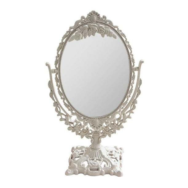 EeaseMX 1 espejo de maquillaje de escritorio estilo retro con relieve para niña.