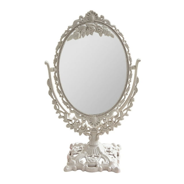 MasteelfCA 1pc Desktop Makeup Mirror Retro Style Relief Girl Makeup Mirror Desktop Mirror