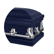 Titan Casket, Orion Series Steel Casket in Dark Blue Finish with Light Blue Crepe Interior