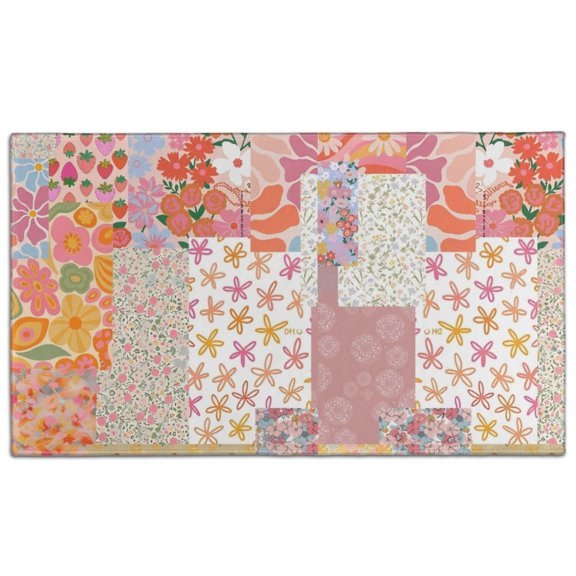 Pioneer Flower Floral Print Pattern Door Rugs,Washable Non Slip Door Mats Indoor,Decorative Door Mats,Entry Mat Indoor for Entrance,Bedroom,Kitchen,Bathroom,17"x30"