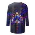 thumbnail image 5 of Cavosen Hanukkah Woman Sweatshirt Hebrew Gift Candles FunnyBlouses Crew Neck 3/4 Length Sleeve Stretch Chanukah Jewish Cute Tee Tops, 5 of 5