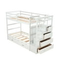 thumbnail image 5 of Aukfa Twin over Twin Bunk Bed with Trundle and Staircase, Wood Bunk Bed with 4 Storage Drawers for Kids, Teens - White, 5 of 8