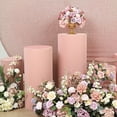 thumbnail image 3 of BalsaCircle 5 Dusty Rose Cylinder Pedestal Fitted Spandex Display Stand Covers Set Party Events Decorations Supplies, 3 of 8