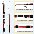thumbnail image 3 of Kit Pesca  Bloosom 1.8m Cañas Señuelo Con Cuerda Enrollada Accesorios Negro, 3 of 5