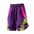 thumbnail image 2 of JOANKDMI Athletic Shorts for Women with Pockets Basketball Wide Leg Drawstring Quick Dry Color Patchwork Straight Comfortable Elastic Waisted Bottoms Sports Gym Outdoor Shorts, 2 of 5
