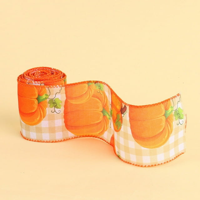 Veeogra Clearance,Fall Decor,Fall Ribbon,Fall Autumn Wired Edge Ribbon Thanksgiving Wired Ribbon Pumpkin Maple Leaf Truck Wired Ribbon Wrapping Crafts Ribbon For Autumn Decorat,Party Decorations