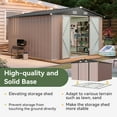 thumbnail image 6 of Aoxun 10x10ft Outdoor Storage Shed, Steel Garden Shed, Brown(Base Included), 6 of 8